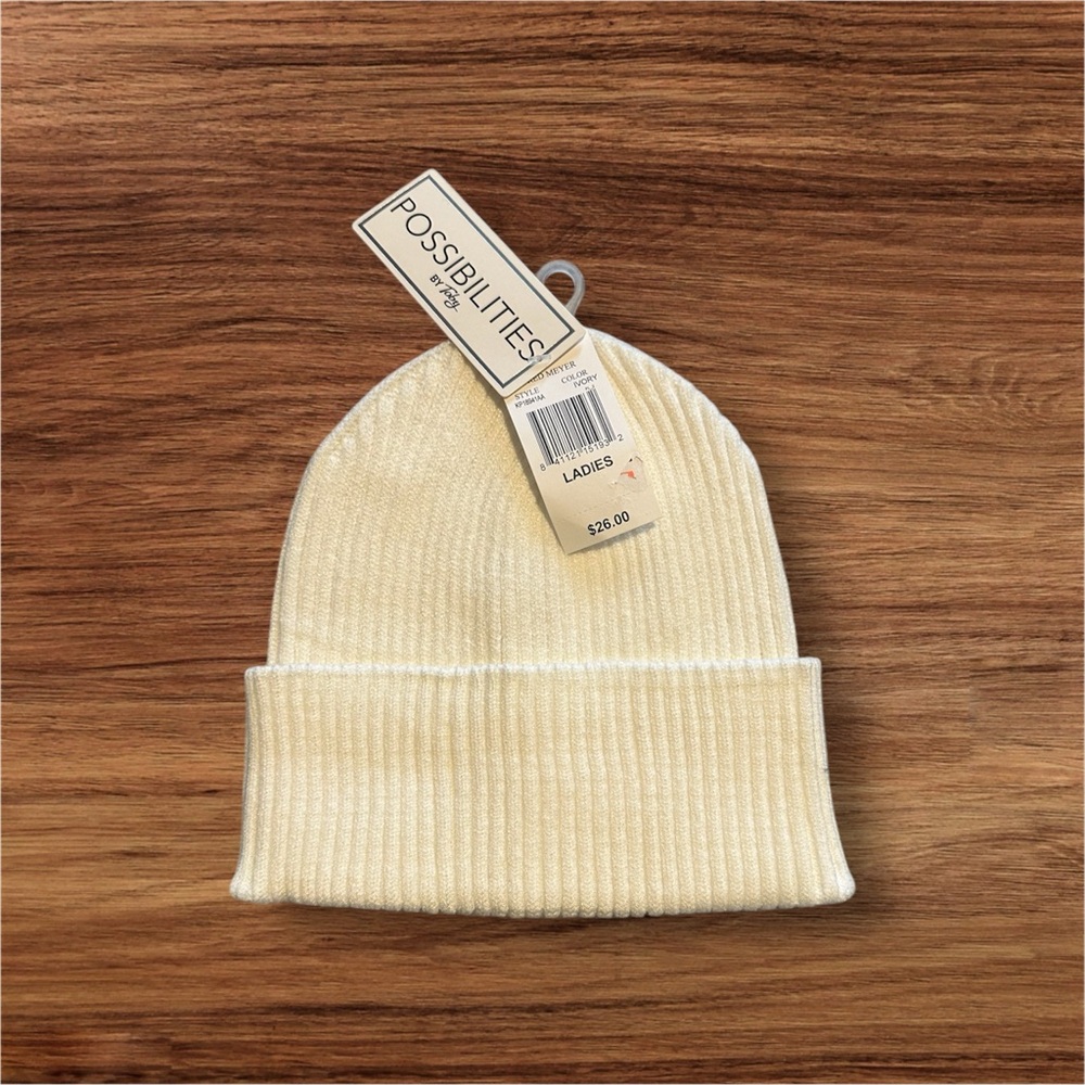 Kids Cream Beanie Hat Cozy White Warm Hat Comfy Soft Snug Brand New!